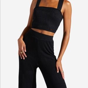 Crochet knit pants and top. Black. Never worn.